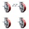Service Caster 8 Inch Kingpinless Red Poly on Steel Wheel Caster Set Brake and Swivel Lock SCC-KP30S820-PUR-RS-SLB-BSL-4 - alternate 1
